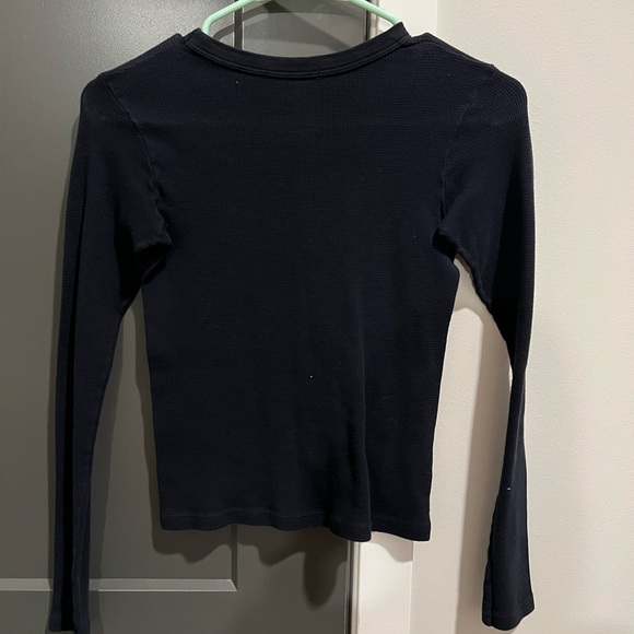 Brandy Melville Navy Long Sleeve Shirt - OS - Picture 2 of 2